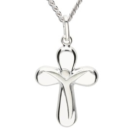 MYA art Premium MYASIKET-114 Women's Necklace 45 cm 925 Sterling Silver Cross with Jesus Pendant, Sterling Silver