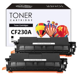 VE-aufis 30A CF230A Black Toner Cartridge 2 Pack Compatible Replacement for 30A Black Toner Cartridge CF230A CF230X for Use in M227fdw M203dw M227fdn M203dn M227sdn M203d M227 M203 Series Printer