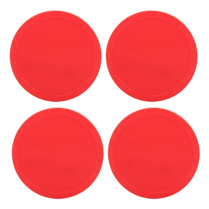 4PCS Air Hockey Pucks, Red Plastic Hockey Pucks Replacement Accessories