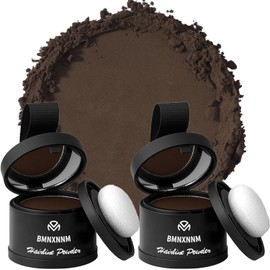 2 Piezas Hairline Powder,Root Touch Up Powder,Resistente al Agua y al Sudor,Cubre Rápidamente el Contorno del Cabello Sombra,Retocador De Raices para Mujer y Hombres,Polvo para Retocar Cuero Cabelludo