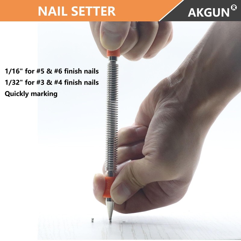 2-Piece Dual Head Nail Setter Kit, Nail Setter Features 1/32-in,