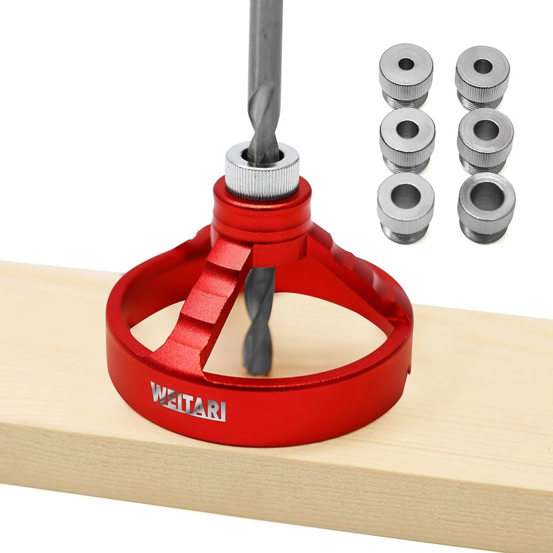 WEITARI Drill Press Guide Jig,6/7/8/9/10mm Drill Bushings Vertical Hole Woodworking