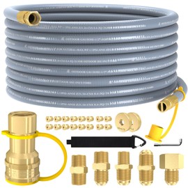 18FT 3/8" Natural Gas Hose, Low Pressure LPG Hose with Quick Connect, For 5249 Blackstone Griddle Weber, Char-Broil,Pizza Oven, Patio Heater and More NG Appliance Propane to Natural Gas Conversion Kit