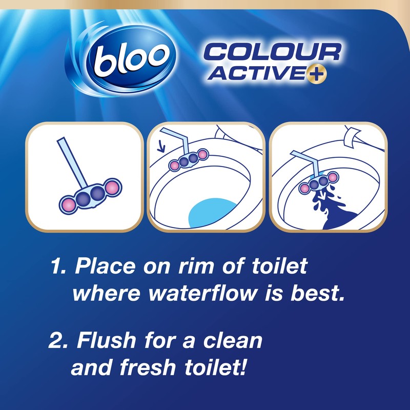 Bloo Colour Active Fresh Flowers Toilet Rim Block, 50g