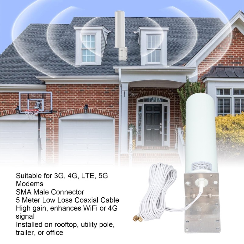 High Gain 12dBi Antenna with 5 Meter Cable 698‑2700MHz SMA
