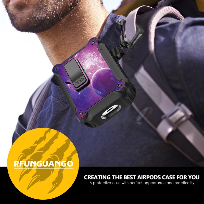 RFUNGUANGO Compatible with Airpods 2 Case, Automatic Pop-up with Safety