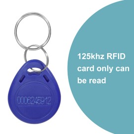 MECCANIXITY ID Card Key Fobs RFID Proximity 125KHz Read Only Contactless Token Tag for Door Entry Access Control Blue 20 Pack