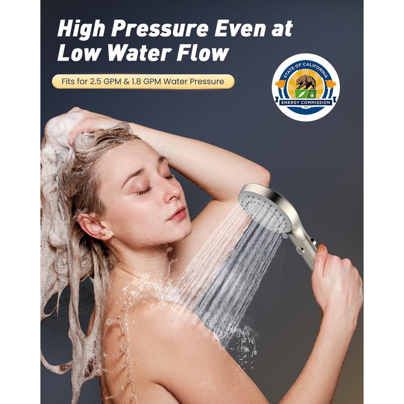 FASDUNT Shower Head with Handheld, High Pressure Handheld Shower Head