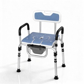 NnsZenith 3 in 1 Bedside Commode Chair and Shower Chair for Elderly Adults