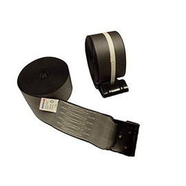 SECULOK 4" x 30' Grey Winch Strap with Flat Hook (1-Pack) Working Load Limit 5400 lbs, Breaking Strength: 16,200 lbs for Flatbed Trailers