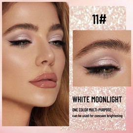 Hxssll Pearlescent mini Eyeshadow Highly Pigmented Blend Matte & Shimmer EyeShadow,Cream Moisturizing Waterproof&Long Lasting Eye Makeup Natural Luminous Makeup Look (B11, 1 Count (Pack of 1))