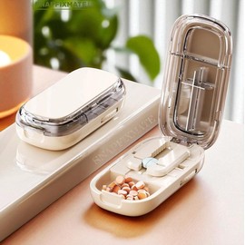 Pill Cutter Splitter for Cutting Multiple Pills, Adjustable Pill Cutter Splitter for Small and Tiny Pills with Accurate Pill Alignment dealsforyoudays:_White