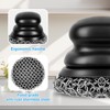 Onewly Cast Iron Scrubber (1Pack Black Coarse Mesh + 1Pack