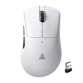 SM805 Lightweight Wireless Gaming Mouse,24000 DPI,Tri-Modes connection,BT/Type-C Wired/2.4G Wireless Mouse Gaming with 2 Side Buttons, Engineering Grip Mouse with Custom Programming for Gamer,white