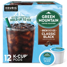 Green Mountain Coffee Roasters ICED Classic Black, Single Serve Keurig K-Cup Pods, Medium Roast Iced Coffee, 12 Count