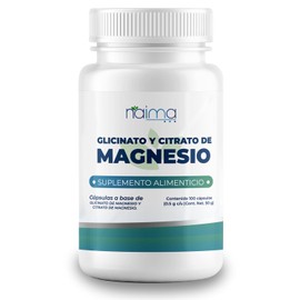 NAIMA Citrato de Magnesio y Glicinato de Magnesio 100 Cápsulas | Suplemento Alimenticio | Ingredientes Naturales | Alta Absorción | Energía y Bienestar General | Sin Aditivos | Glycinate & Citrate