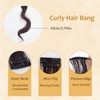 NICENEEDED Long Side Bangs Brown Wavy Curly Clip On Pony