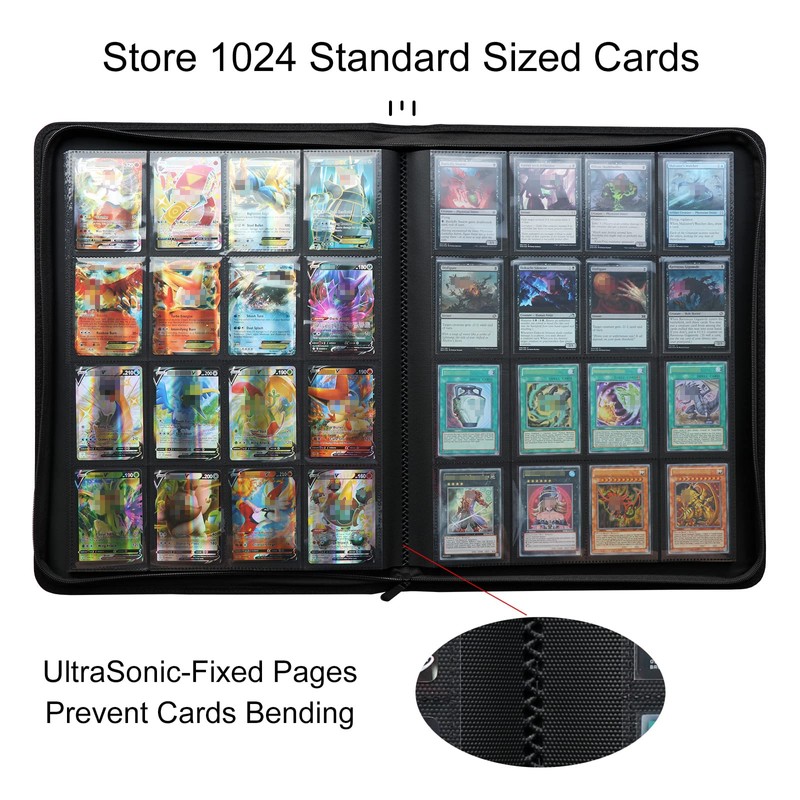 Rieton 16 Pocket 1000+ Pockets Card Binder, Large Ringless Side