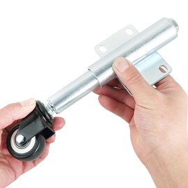 AMGSH 2" Spring Loaded Gate Caster, 2 PCS 2-1/2" Heavy Duty Farm Gate Wheels, 4 Holes Mounting Plate PU Swivel Gate Caster Wheels, Load Capacity 110 Lbs, Adjustable Height