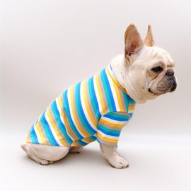 CHEERTAILS Striped Dog Shirts for Small Medium Dogs Cats Girl Boy, Stretchy Dog Tshirt Dog T Shirts Sweaters for Dogs and Cats, French Bulldogs Pugs Chihuahua Shorthair Cats (XL)