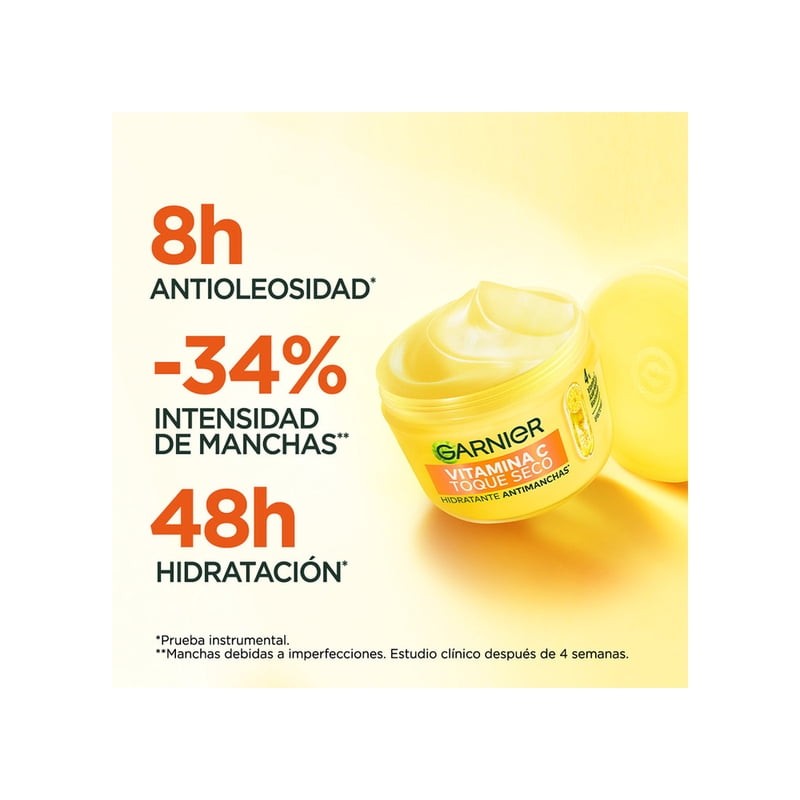 Hidratante Garnier Toque Seco Antimanchas con Vitamina C y Acido