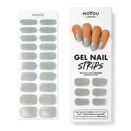 MOYOU LONDON Semi-cured UV Gel Strips - Pack of 20 - Gel Nail Foils UV Hardening for Salon Quality Manicure - Too Glam to Give a Damn