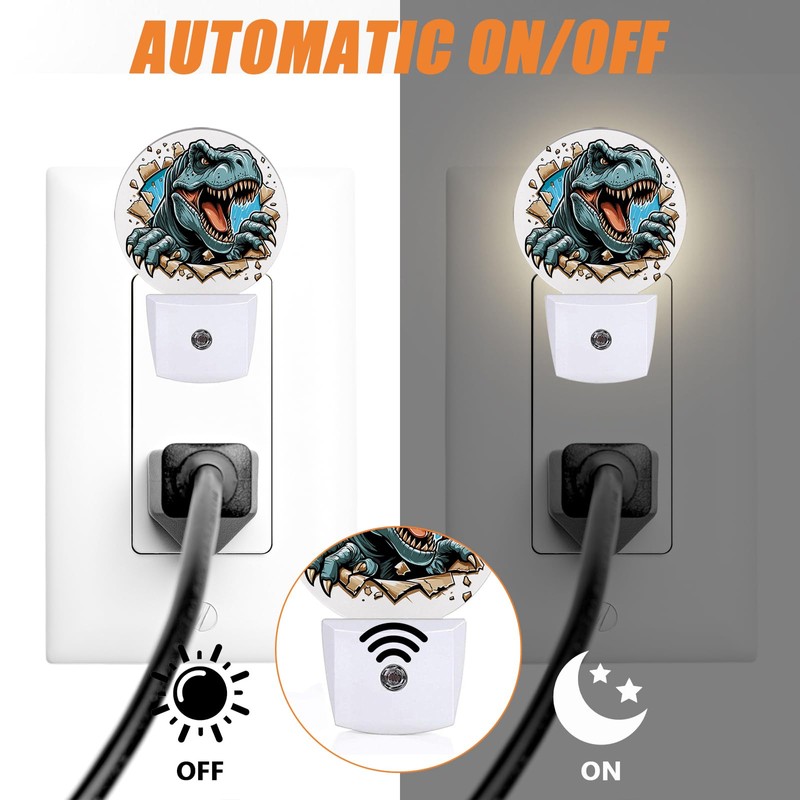 EMXION Dinosaurs Night Light,Nightlight Plug into Wall LED Lamp Auto