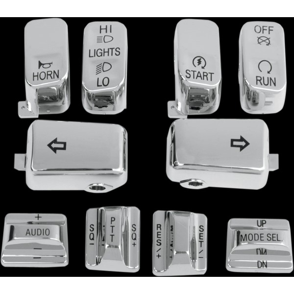 Drag Specialties 4-Piece Radio/Cruise Control Switch Cap Kit 0616-0130
