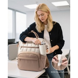 LOVEVOOK Puffer Backpack Purse for Women with 17 Inch Laptop Pocket, Nurse Teacher Work Bags for Gifts, Personal Item Travel Bag for College School, Cute Student Bookbag for Teen Girls Waterproof