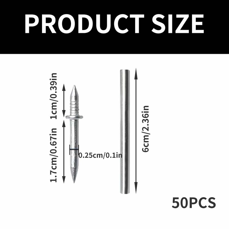 50 Pcs Double Headed Skirting Nails, Double Sided Nails, Double