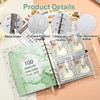KINGTLE 100 Envelopes Money Saving Challenge Binder,Budget Binder with Cash
