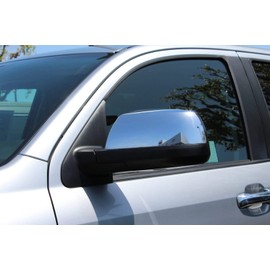AONED 1 Pair of Chrome Side Mirror Upper Top Half Cover for 2007-2021 Toyota Tundra Sequoia