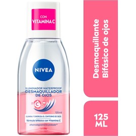 NIVEA Desmaquillante Bifásico de Ojos con Vitamina C, 125 ml Iluminador Waterproof