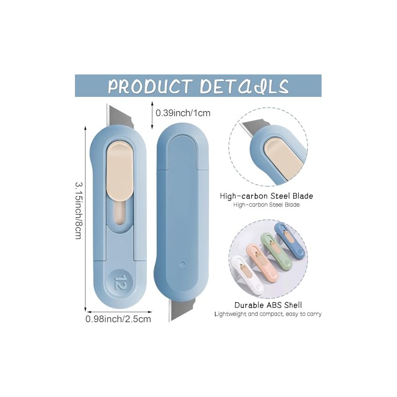 Box Cutter,Retractable Box Opener, Package Opener, Easy Slide Retractable Cute