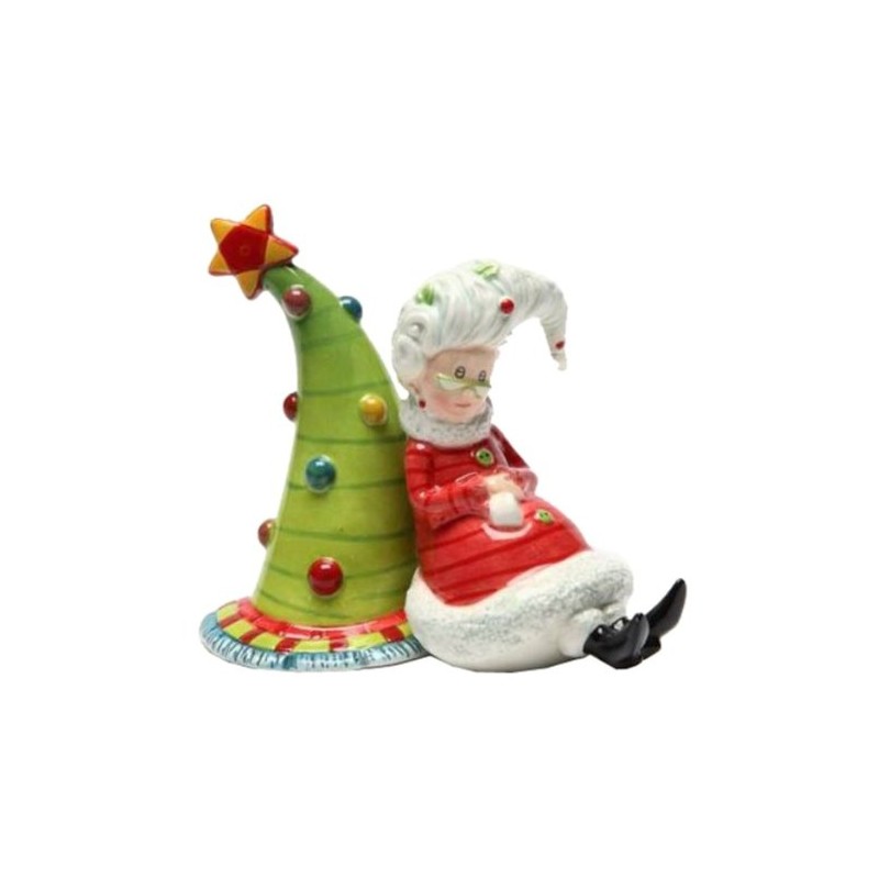 3.63 Inch Mrs. Claus Leaning Against Christmas Tree Salt and