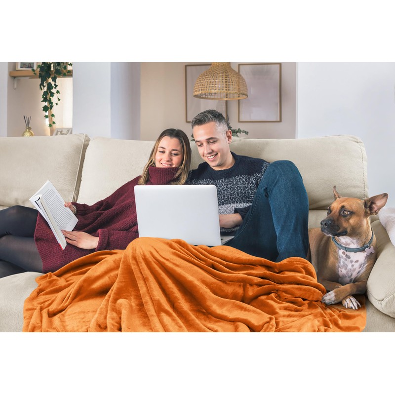 Utopia Bedding Utopia Bedding Fleece Blanket Queen Size Burnt Orange