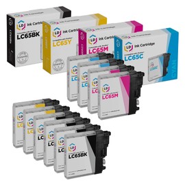 LD Compatible Ink Cartridge Replacement for Brother LC65 High Yield (4 Black, 2 Cyan, 2 Magenta, 2 Yellow, 10-Pack) Compatible with Brother MFC-5890CN MFC-5895cw MFC-6490CW MFC-6890CDW MFC-6890DW