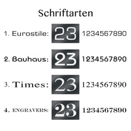 House Number Anthracite RAL 7016 with Engraving, House Number Sign with Number, Number, Sign Including Fischer Dowel Screws Set, Door Sign, Customisable, Weather and UV Resistant, 200 x 140 mm,