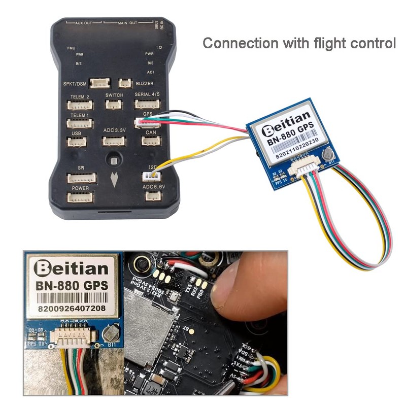 DIYmalls BN-880 GPS Module with Flash HMC5883 Compass Glonass Beidou