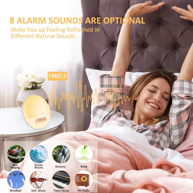 Cadrim Wake up Light, Natural Sunrise Simulation Alarm Clock Sunset