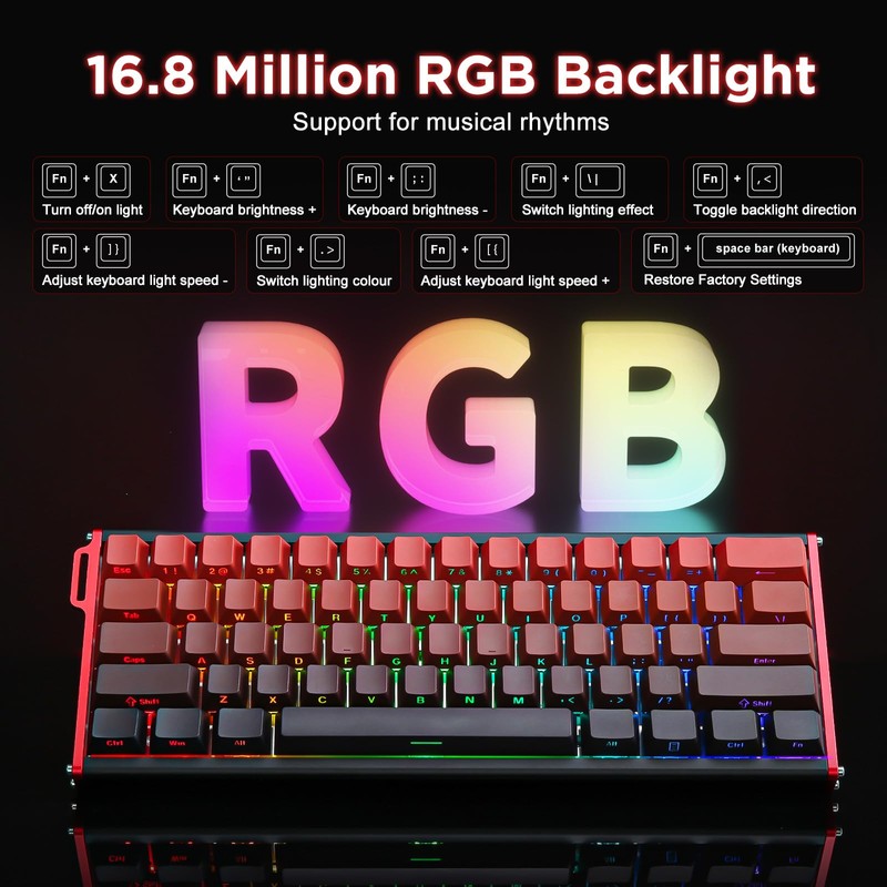MIKIBY Alux60-60% Mechanical Gaming Keyboard Wired, Magnetic Switch Hot Swappable,