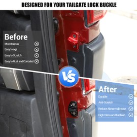 Tailgate Lock Buckle Replacement Fit for Toyota FJ Cruiser 2003-2021, Prado 2003-2021,Lexus GX460 GX470 2003-2021, RAV4 2006-2012, Tail Door Latch Protection Trim Cover Reduce Abnormal Noise(Black)