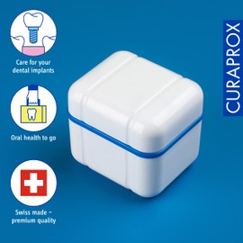 Curaprox BDC 110 Reinigungsbox für Prothesen und Zahnspangen, blau