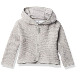 HonestBaby Baby Boys Snap-front Hooded Jackets, Side-snap Top, Hoodies In Cozy 100% Organic Cotton Infant Girls, Unisex Cardigan Sweater, Gray Heather, 12 Months US