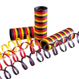 54 Streamers * Germany * // Flame Retardant // 3 Rolls of 18 Snakes Theme Party Birthday Celebration Party 3 Rolls Decorative Theme Germany Black Red Gold Yellow World Cup 2014
