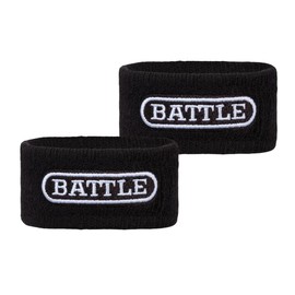 Battle Sports Thick Football Armbands- Wrist Bands for Football, High-Performance Bands with Ultra-Soft Material to Wick Away Sweat and Keep Hands Dry- Includes 2 Wrist Bands (Black)