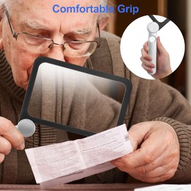 Linkstyle Screen Magnifier for Reading, 4X Handheld Full-Page Magnifying Glass for Low Vision Aids