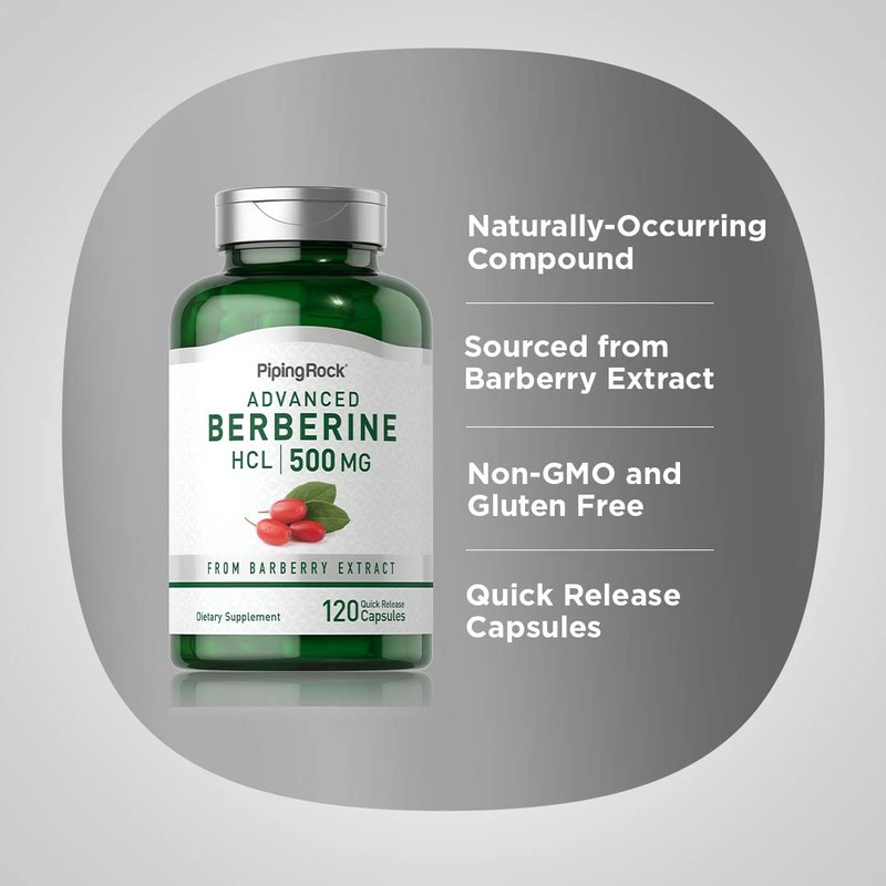 Piping Rock Berberine HCL Supplement | 500mg | 120 Capsules