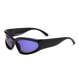 Cyxus Y2K Sunglasses Polarised Sunglasses Wrap Around Frame UV400 Protection for Cycling Travel Driving Fishing Golf (1083 Purple)