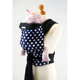 Palm and Pond Mei Tai / Babytrage - Blau mit weißen Tupfen